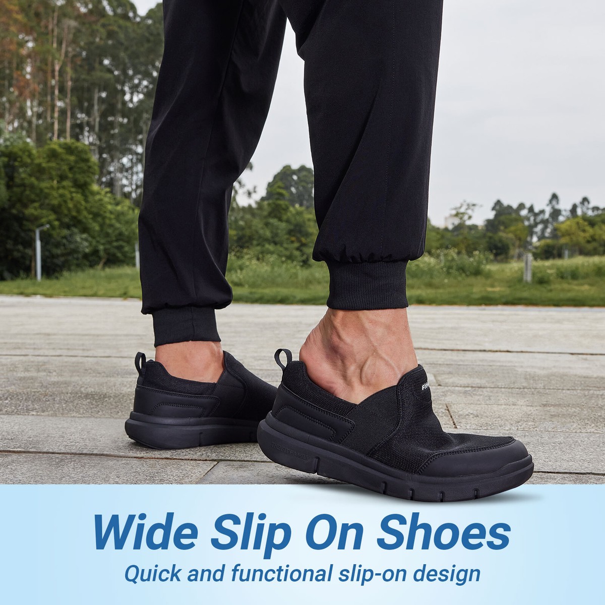 FitVille Men Extra Wide Slip on Walking Shoes Casual Loafers  display picture 3
