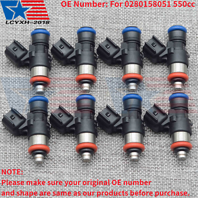 8 x 52lb 550cc Fuel Injectors For 06-15 Chevrolet Corvette LS3 L99 ...