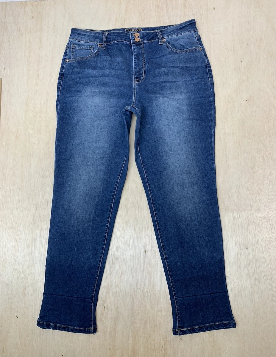Maurices Jeans Women s Sz 18 Approx 34x28 High Rise Blue Denim
