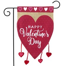 Briarwood Lane Happy Valentine's Hearts Burlap Garden Flag
