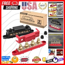 Power Distribution Block Bus Bar, 4 x 5/16" Posts, 6 x Screws Terminals, Max ...