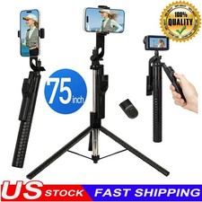 75" Professional Cell Phone Holder  Camera Tripod Stand Remote Selfie Stick US