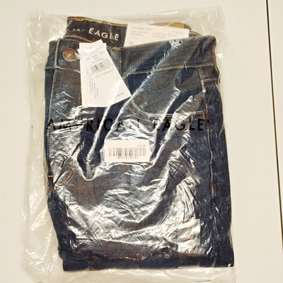American Eagle Women's Super Hi-Rise Jegging Jeans Blue Solid Denim Size 10 Reg