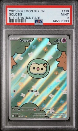 2025 POKEMON BLK EN-BLACK BOLT ILLUSTRATION RARE #118 SOLOSIS PSA 9