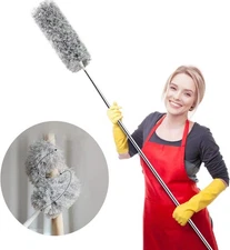 Webster Cobweb Duster, Feather Duster for Home, Extendable Dusters Gray 