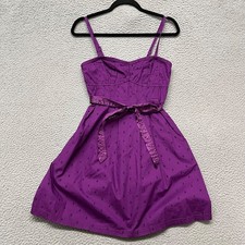 American Eagle Dress Womens 4 Purple Geometric Y2K Babydoll Sweetheart Velvet