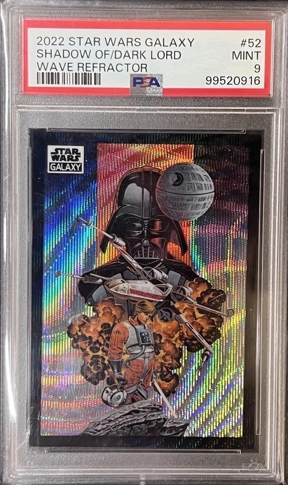 2022 Star Wars Galaxy #52 Shadow Of the Dark Lord /99 Wave Refractor PSA 9 Vader - Image 2 of 4