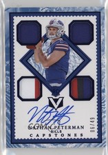 2017 Panini Vertex Rookie Capstones Quartz 6/49 Nathan Peterman #105 Auto 5w7