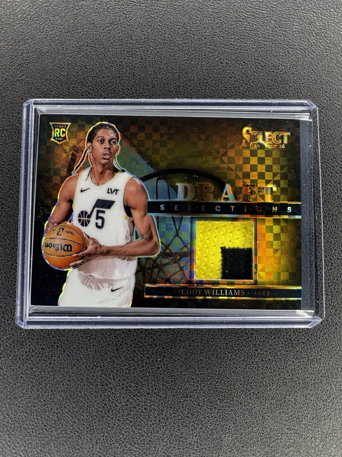 Cody Williams 2024-25 Panini Select Draft Selections GOLD Prizm Patch /10