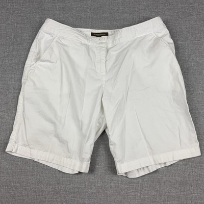 Tommy Bahama Shorts Womens 10 White Bermuda Chino Twill Stretch Casual Summer