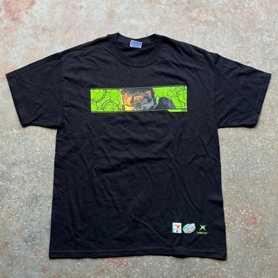 Rare! Vintage Halo 2 Xbox Mountain Dew 7-11 Promo T-Shirt Mens L Master Chief
