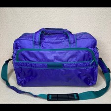 Vintage 80s Members Only Travel Weekender Bag-Purple/Green-VTG-Vacation-Retro