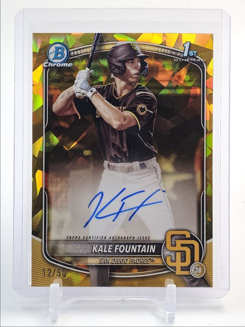 KALE FOUNTAIN 2025 BOWMAN CHROME 1ST SAPPHIRE GOLD PADRES AUTO /50 Q2754