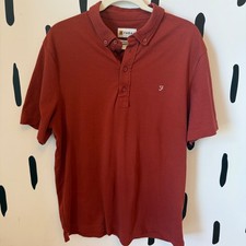 Farah Brewer Modern Fit XL RUSTButton Down Collar Rust Colored Polo Shirt Men s