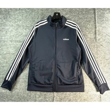 NWT adidas Womens L 3-Stripes Track Jacket Legend Ink Dark Blue / White Stripe