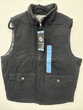 Weatherproof Men's Vest Size Large Black/Black Sherpa Workwear NWT