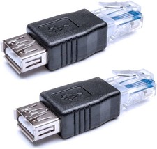 Herfair Ethernet to USB Adapter 2PCS for ADSL Modem/Router/Computer black