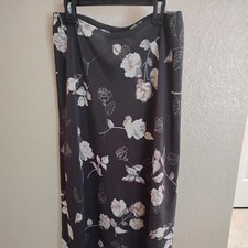 Vintage 90s Necessary Objects Black Floral Maxi Skirt L Authentic vintage