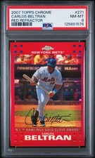 Carlos Beltran 2007 Topps Chrome Red Refractor #/99 Mets PSA 8 NM-MT HOF