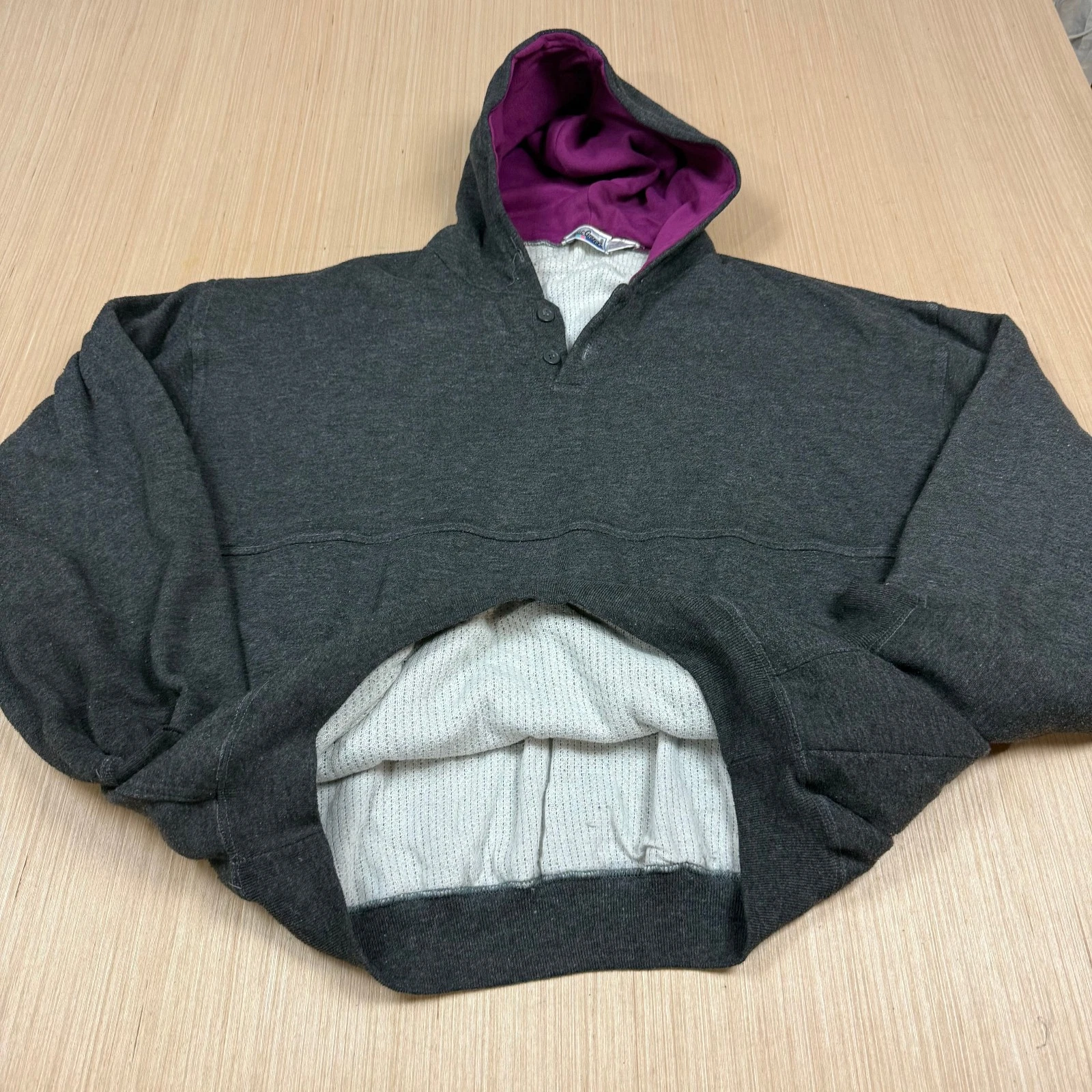 Vintage 80s Thermal Lined Double Layer Hoodie McGregor XL Henley Skater
Opens in a new window or tab