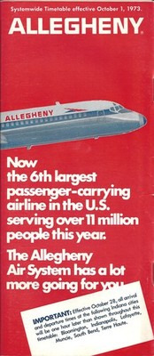 Allegheny Airlines system timetable 10/1/73 [6011]