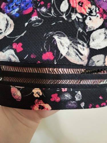 Torrid Bodycon Skirt Black Floral Size 3X Blue Pink White Flowers Elastic Waist - Picture 6 of 9