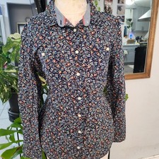 St. Johns Bay Navy Floral Button Down Shirt