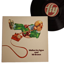 Mr Brown - Mellan tre ögon LP sve 1977 EX/EX w insert Private label progressive
