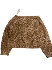 Victoria's Secret Women s Pink Ivy Fleece Off The Shoulder Sweatshirt Cheetah XL