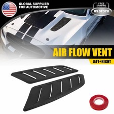 2PCS Car Hood Air Vents Decorative Intake Scoop Turbo Bonnet Vent Cover Black