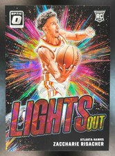 2024-25 Panini Donruss Optic Zaccharie Risacher Lights Out Red & Gold /99 #4 RC