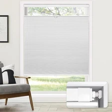 No Tools No Drill Cordless Cellular Shades, Top Down Bottom Up (TDBU) 23"  x 48"