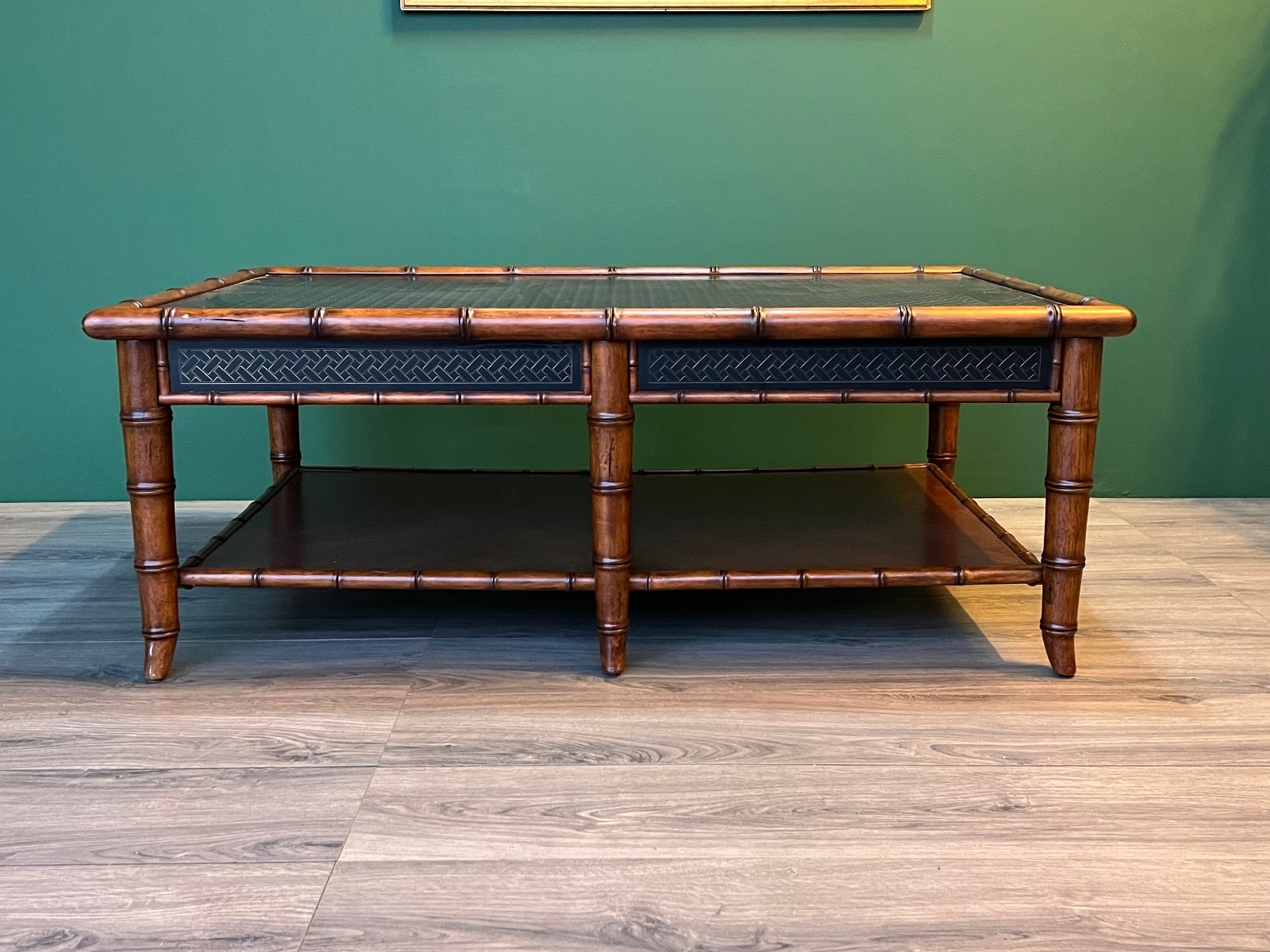 Vintage Faux Bamboo Coffee Table, Mid-Century Coffee Table