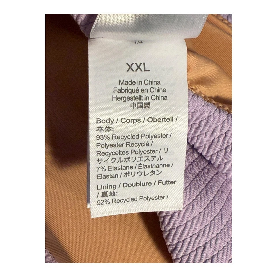 NUEVO J. Top de bikini Crew XXL púrpura texturizado de un hombro para mujer nuevo con etiquetas Foto 4 de 4