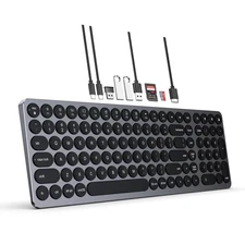 USB HUB Wired Full Size Computer Keyboard with Number Pad,9 in 1 USB C Dockin...
