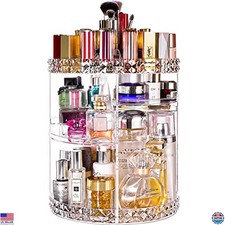 360  Rotating Makeup Organizer with 7 Layers, Clear Cosmetic Storage Display