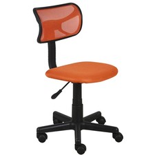 Sedia Girevole 5 Ruote Ufficio Cameretta Scrivania Schienale Ergonomico Arancio