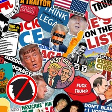 Anti Trump Sticker Pack 50 Pcs, Funny Decals for Cup, Tumbler, Bottle, Laptop