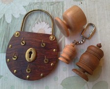 Grolla Valdostana Aosta Grolle Portachiavi lucchetto porta uovo legno artigianat