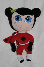 🍀Doudou Coccinelle Fille SOCIETE GENERALE Rouge Super Héros Peluche 26 cm