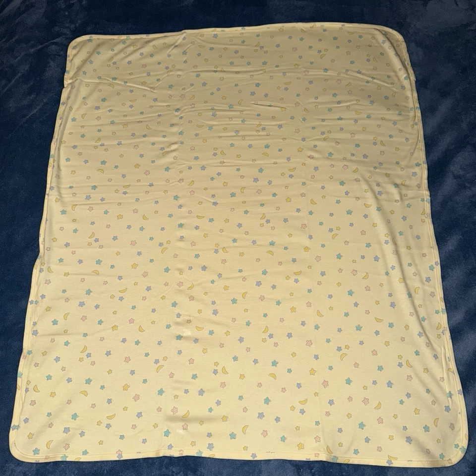 Manta Bebé Carter's Vintage Estrellas Luna Amarillas 100% Algodón Hecha en EE. UU. NUEVA SIN ETIQUETAS Foto 2 de 4