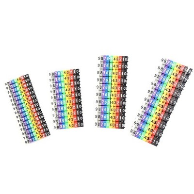 Drahtnummernkasten Elektrogeräte 100 Stück C-Typ bunt für Draht 1,5-6 mm