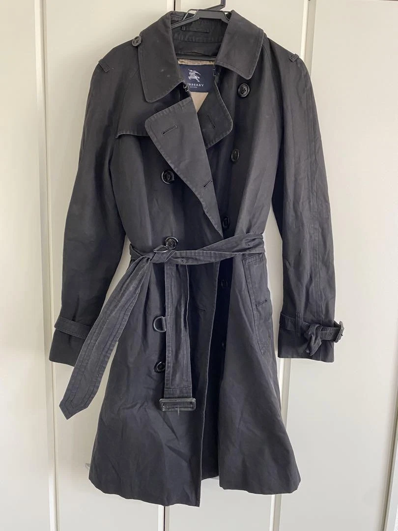 Burberry London Trench Cappotto Nero L Uomo #EE AFA