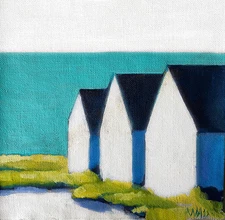 Nantucket Island Madaket Beach Cottages Original Oil Painting Signed Wass