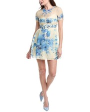 Valentino Silk Mini Dress Women's Blue 38