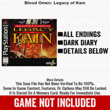 Blood Omen Legacy of Kain 100 Unlocked PlayStation Memory Card All Items PS1