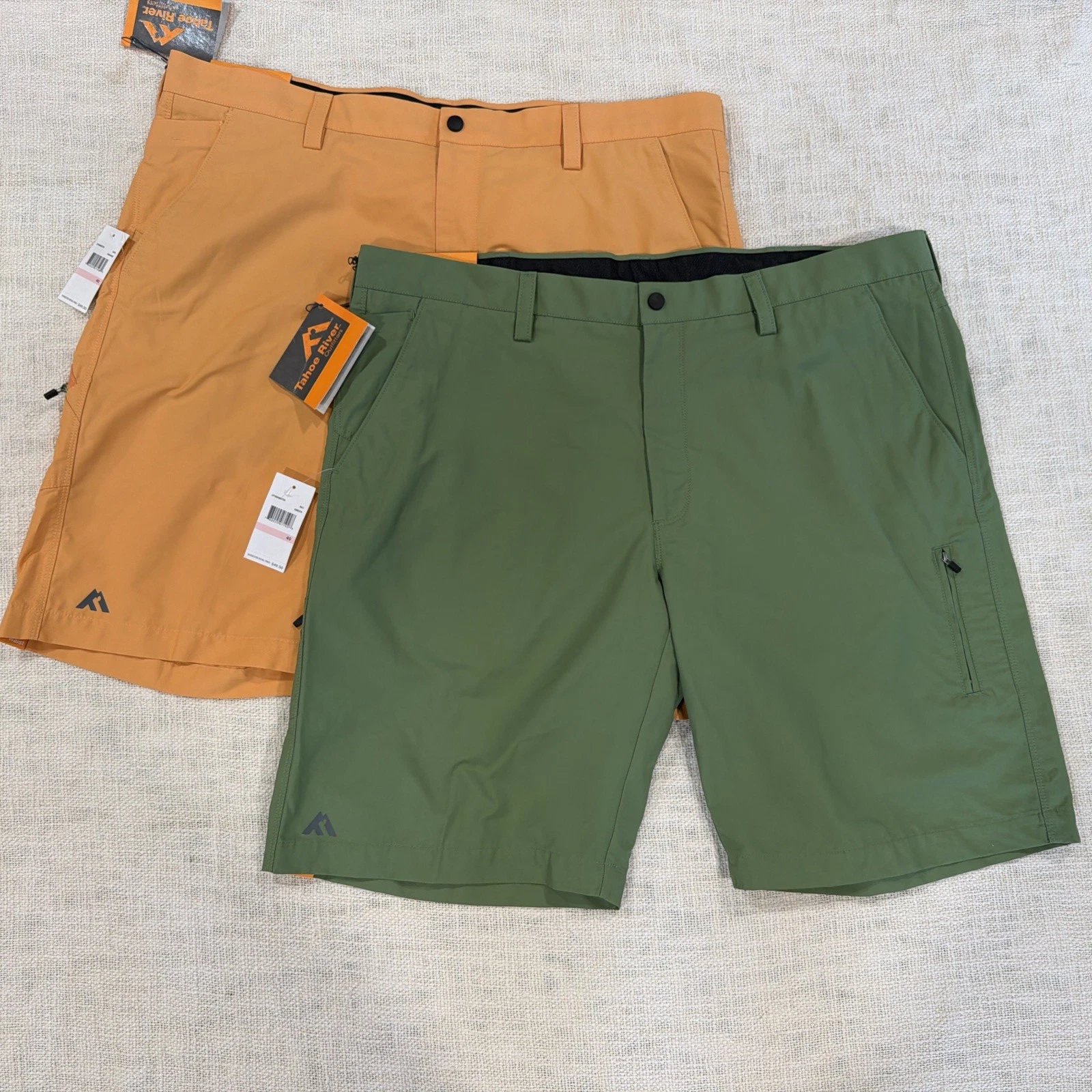 2-NWT Ridgecut Men’s Quickdry Shorts - Size 40 Olive & Orange- Performance