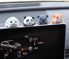 Cute Animals Figurines Car Dashboard Decorations Interior, 4PCS Multicolored 