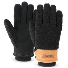 Winter Sherpa Gloves for Women Warm for Cold Weather Touchscreen Medium Black