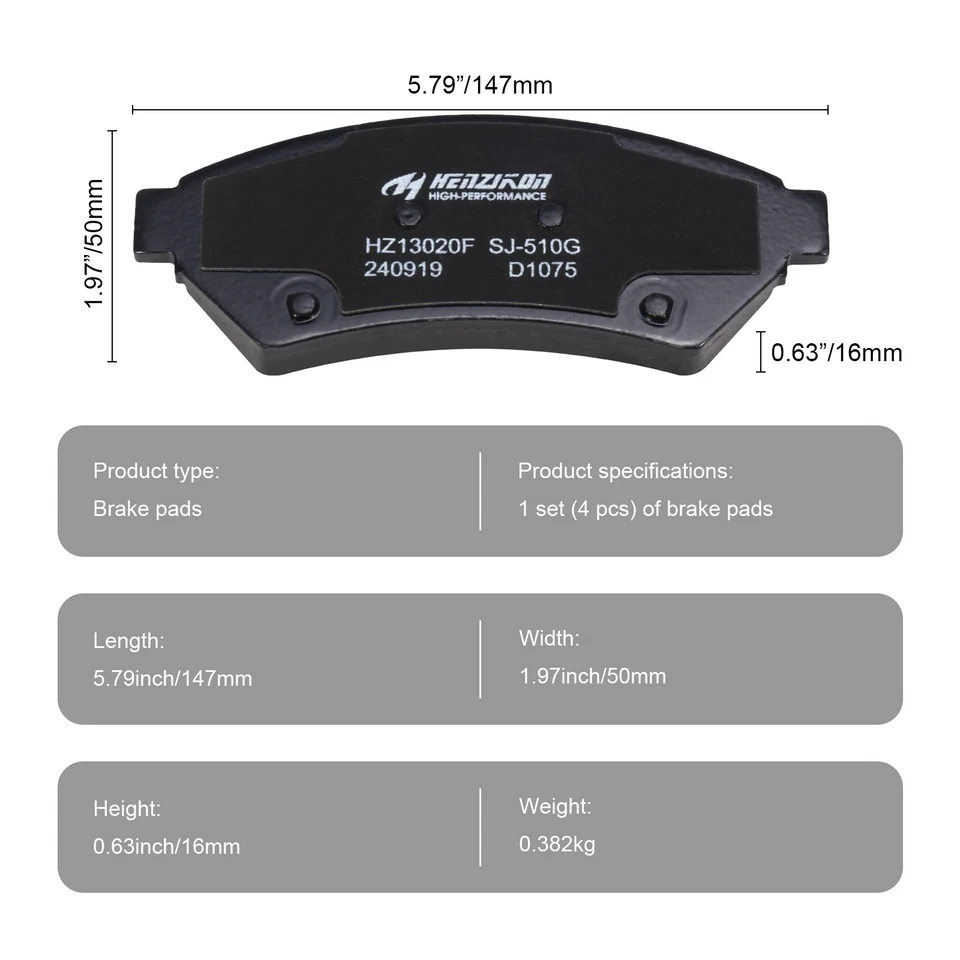 Juego de pastillas de freno delanteras HENZIKON Premium P-1075 para Pontiac Montana 2005-2009 Foto 3 de 3